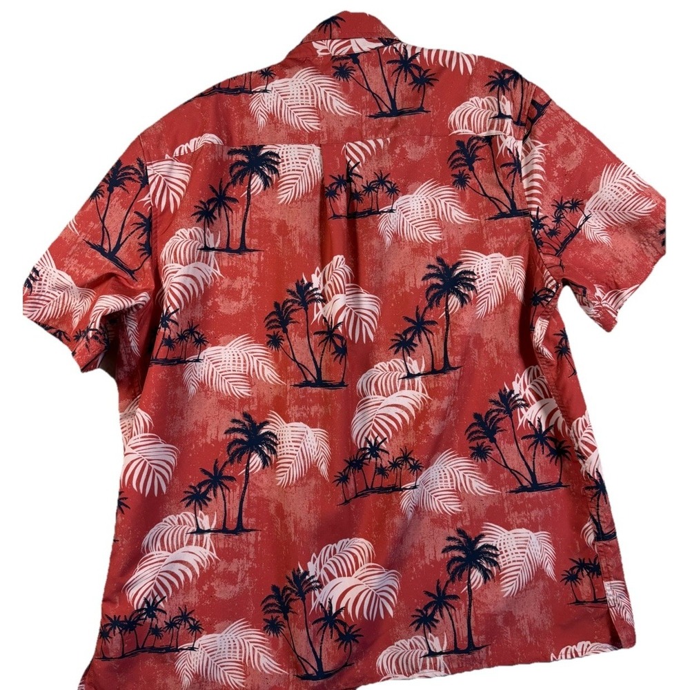 Chaps Mens‎ XL Performance Shirt Red Tropical Palm Tree  Button Down Shirt - Picture 4 of 13